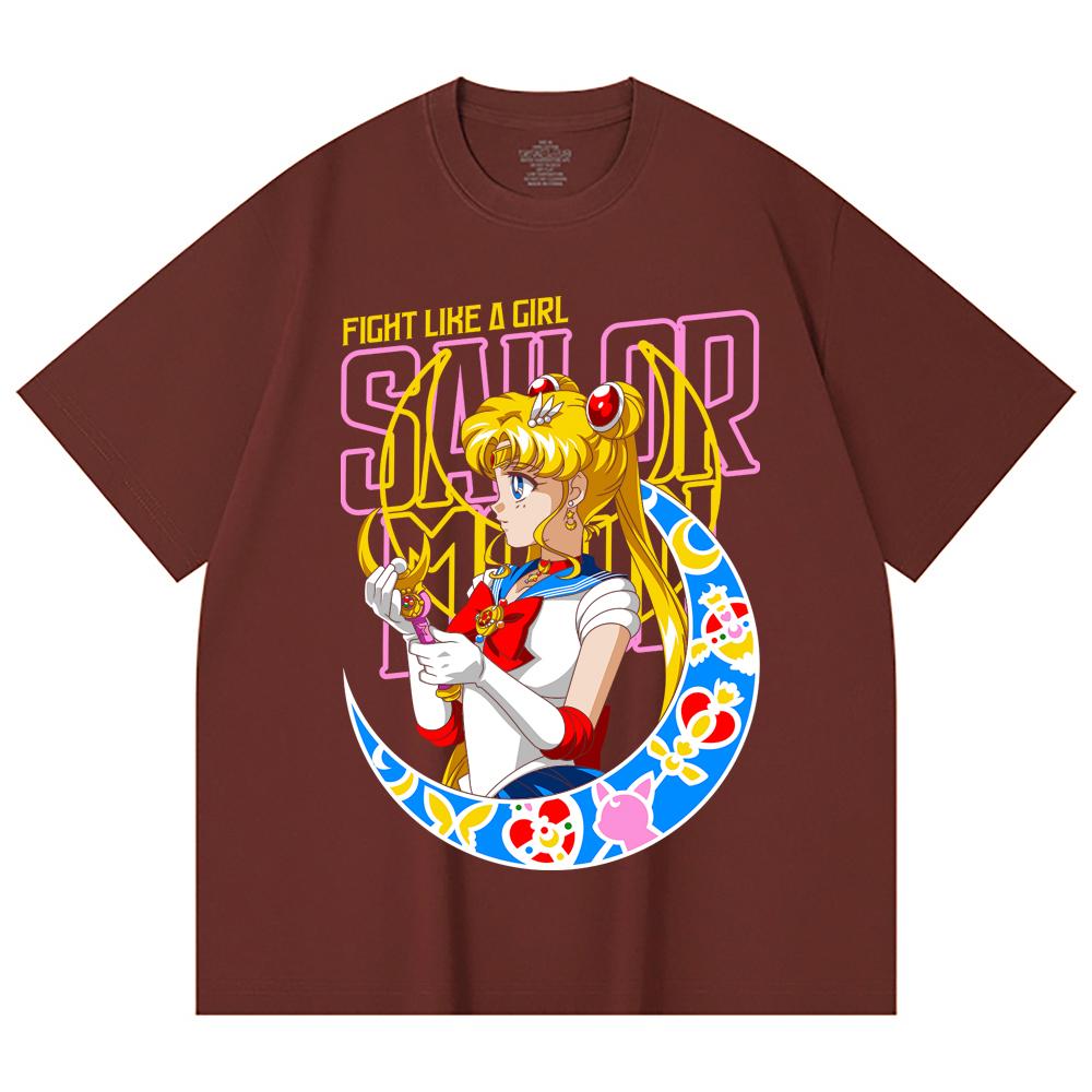 230 g/m² 100 % Baumwolle Sailor Moon V8 Minako Druck Unisex Schweres Baumwoll-T-Shirt