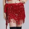 Pretty New Fringed Waist Chain Belly Dance Waist Chain Indian Bohemian Lace-up Waist Scarf Sequined Fringed Skirt New Sequined