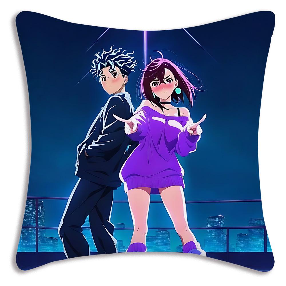 Comic cartoon D-Dandadans Pillow Covers Cartoon Sofa Decorative Home Double-sided Printing Short Plush Cute Cushion Cover