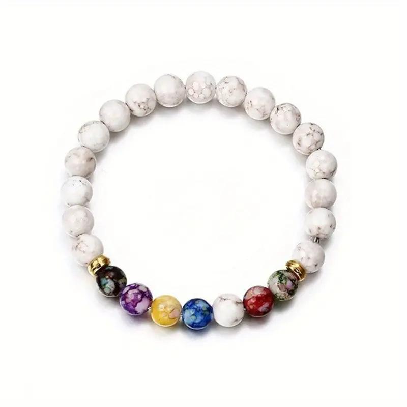 Xi Yin Seven-Color Yoga Balance Energy Beads Bracelet Necklace
