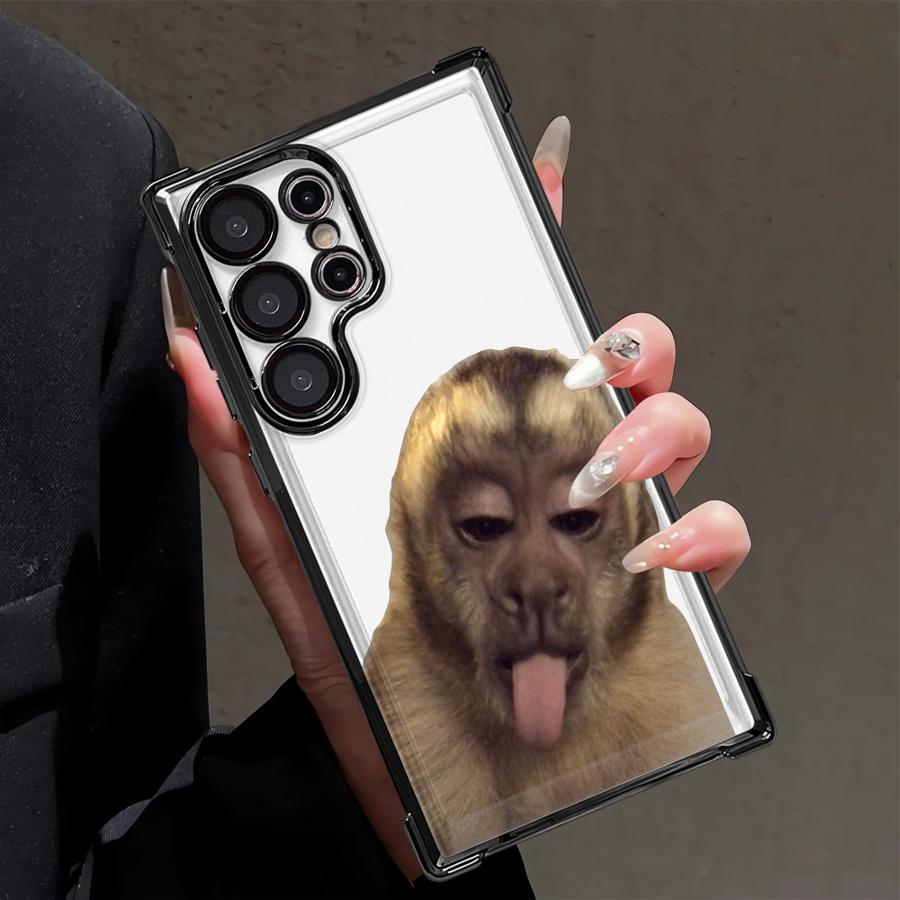Monkey Drink Trend Phone Cover Funda Case for Samsung Galaxy 25 S20 Ultra S23 S25Edge S21 S22 Plus S24 FE Note 20 Ultra