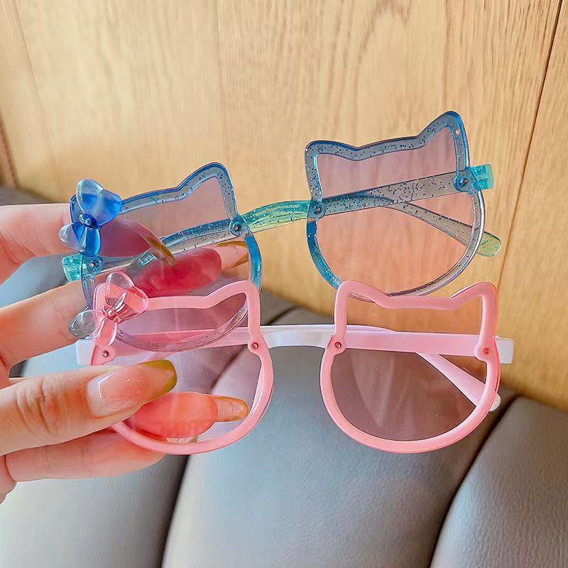Summer Cute Gradient Girls Sunglasses Outdoor UV Protection Cat Ears Bowknot Sun Glasses Kids Cartoon Eyewear