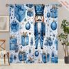 2 Christmas Blue Gifts Nutcracker Digital Printed Window Screens Home Decor Style Decoration Living Room Window Screens