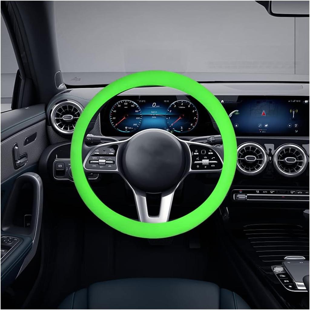 AICEL Car Silicone Steering Wheel Cover, Soft Anti-Slip Auto Steering Wheel Protector Fit 14 Inch, Universal Vehicle Interior Accessories For Cars,