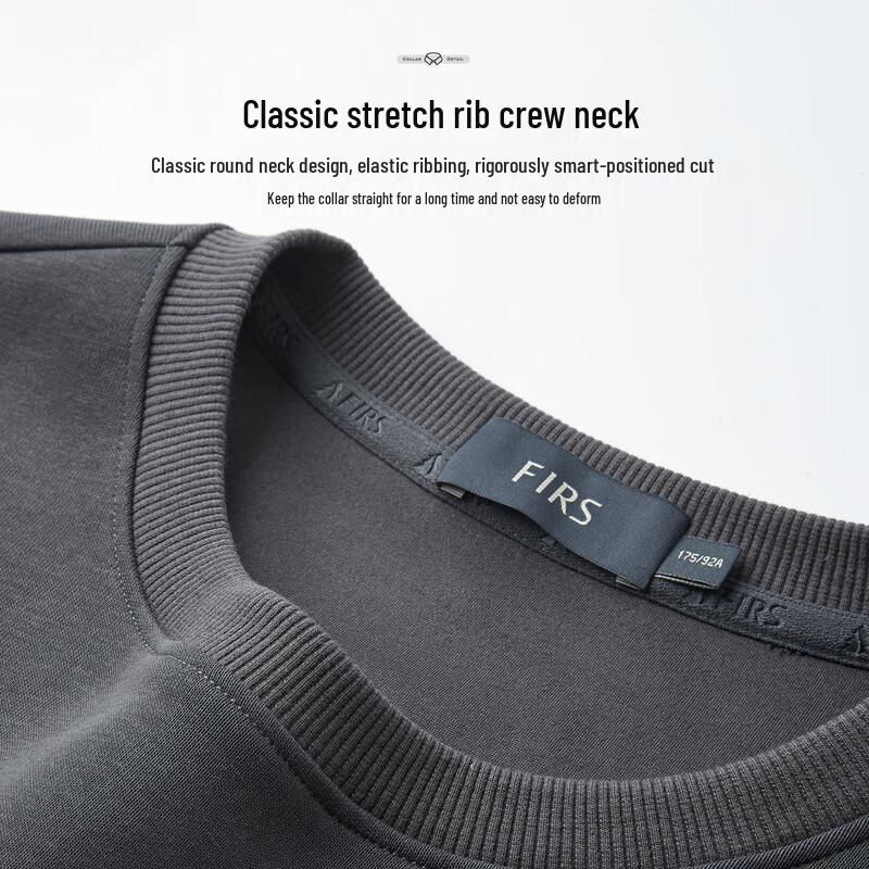 Shanshan Men's All-Season Ribbed Round Neck Pullover Sweatshirt