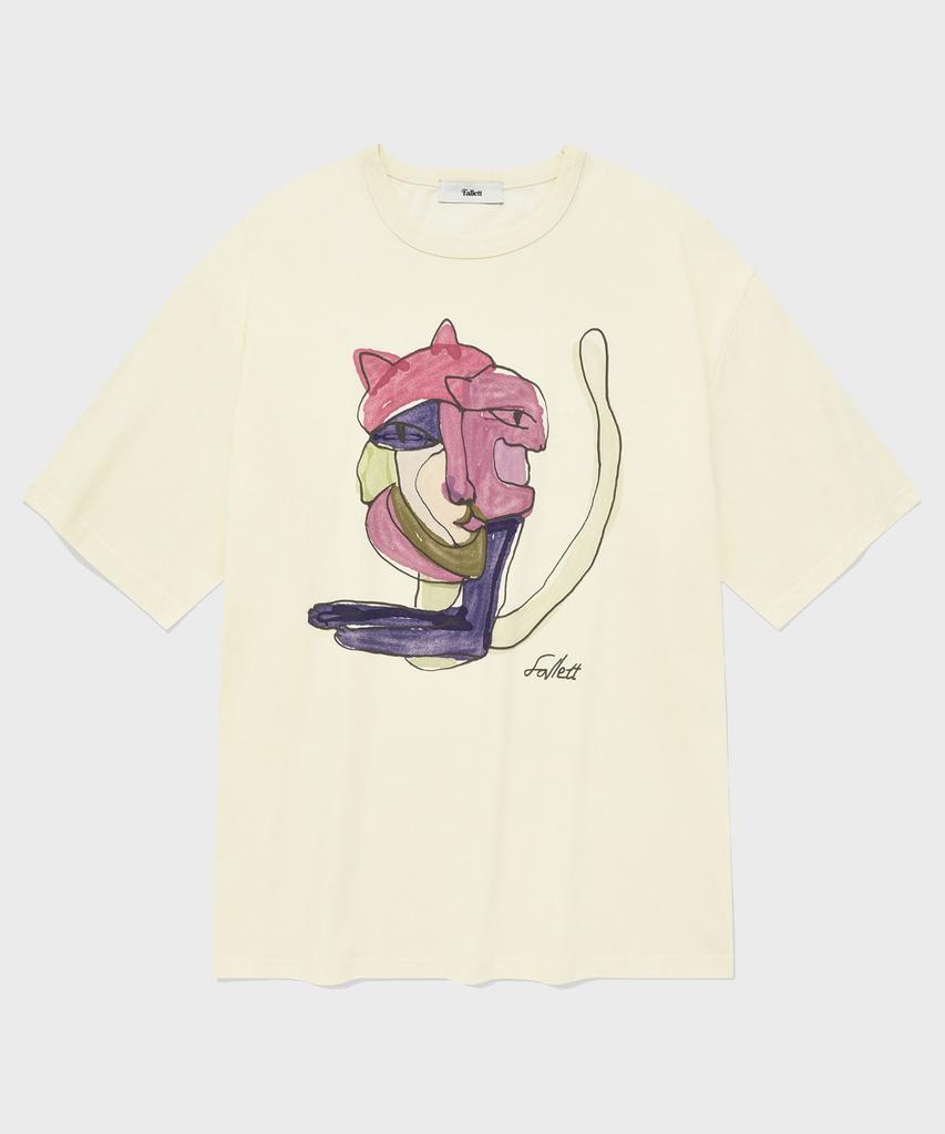 FALLETT Cubism Nero Short Sleeve T-Shirt Ivory