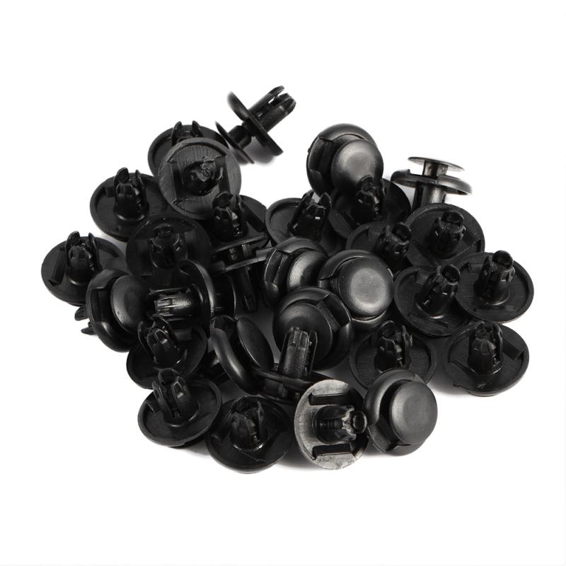 30 Pcs Black Plastic Rivet Style Body Trim Panel Retainer Clips Universal Application