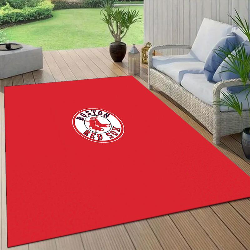 Boston Red Sox2 Flanellmuster Quadratischer Teppich, Läufer, Teppich für Wohnzimmer Schlafzimmer Sofa Spielzimmer Dekor, Rutschfeste Fußmatte