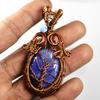 Natural Lapis Lazuli Pendant Certified 57 Ct Copper Wire Wrap Gemstone Necklace