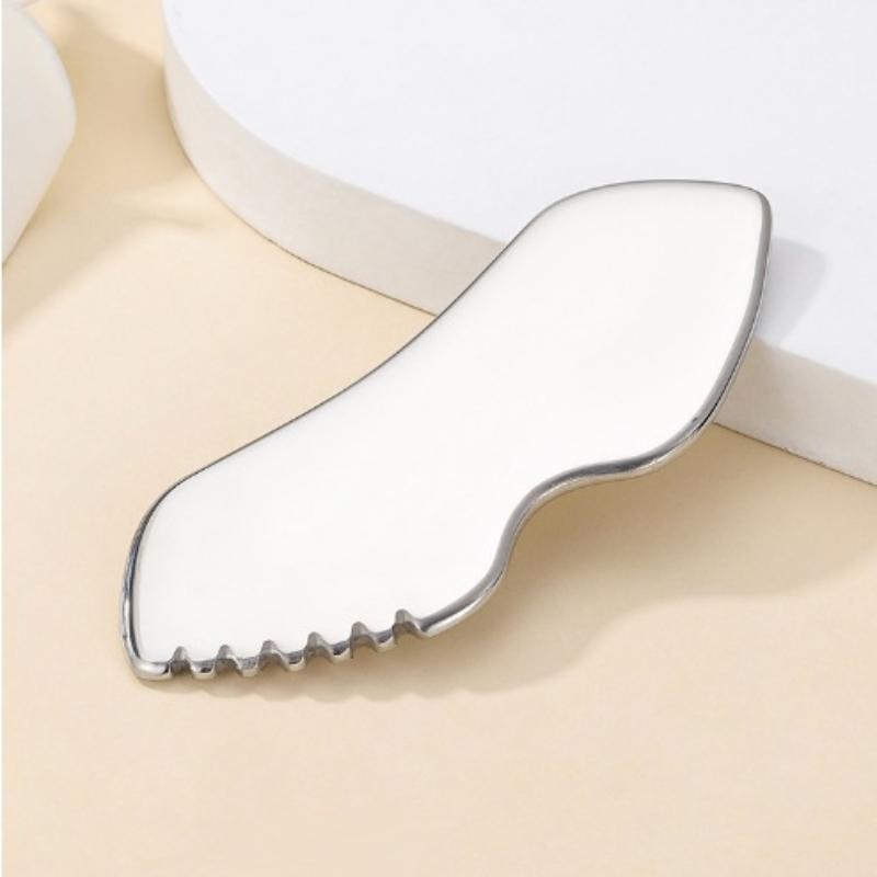 Stainless Steel Tools Gear Textured Facial Massage Scraper for Sarcoid Release and Contour Shape Design