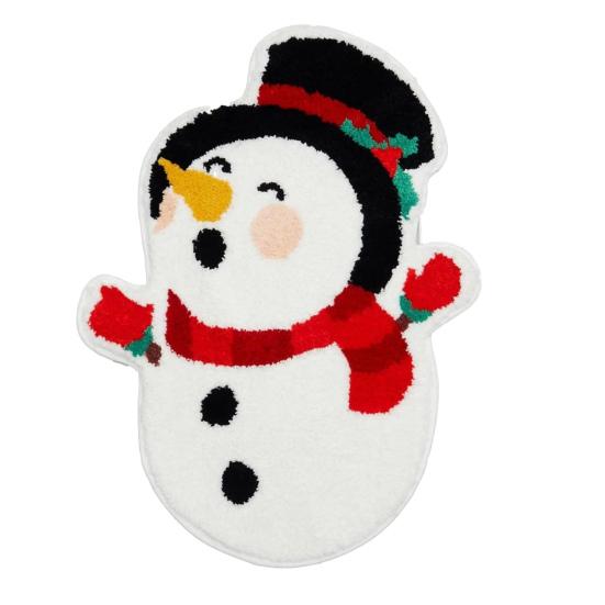 Yousheng Christmas Bathroom Rug Mat Xmas Tree Santa Clauds Shape Design Water Absorbent Floor Mat Home Decor for Kitchen Living Room Bathroom
