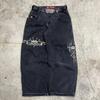 Jeans da Uomo Vestibilità Rilassata Denim Lavato Vintage Con Stampa Grafica Gamba Dritta Pantaloni Streetwear Autunno