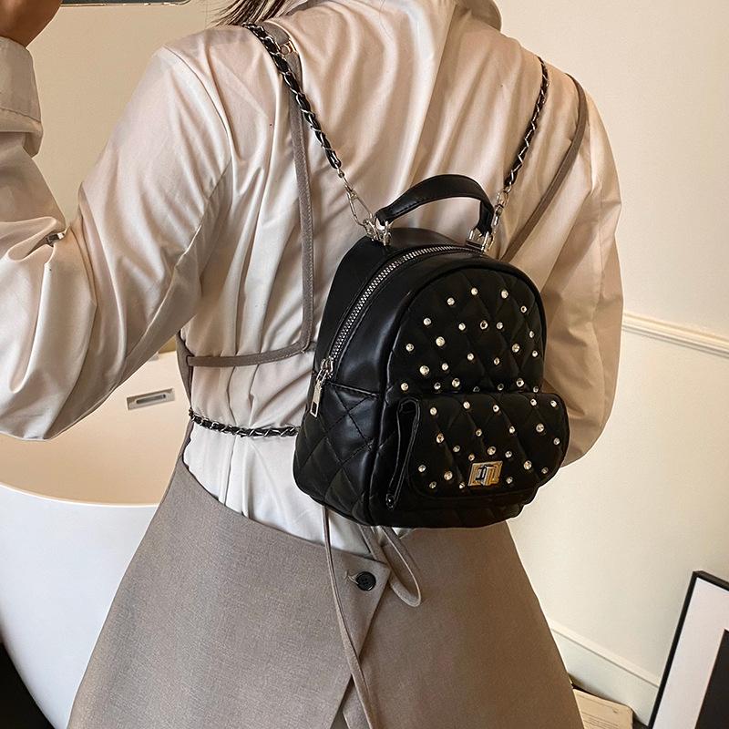 Summer Mini Bag Women's Fashion Chain Shoulder Messenger Bag Women's High-end Diamond Backpack