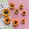 8-Piece Set of Adorable Round Plastic Sunflower Magnets for Fridge or Office Whiteboard Organization