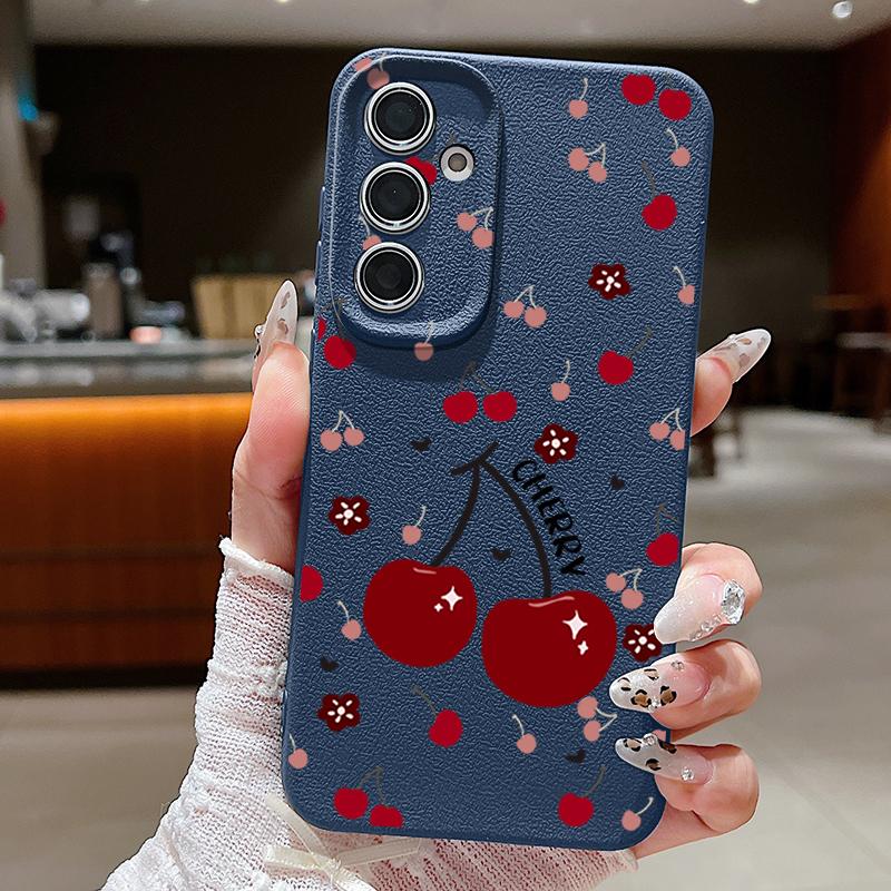 Cherry Fruits Case For Samsung Galaxy A56 A55 A54 5G A53 A52 A14 A34 A15 A25 A35 A16 A26 A36 S21 FE S22 S23 S24 S25 Ultra Capa