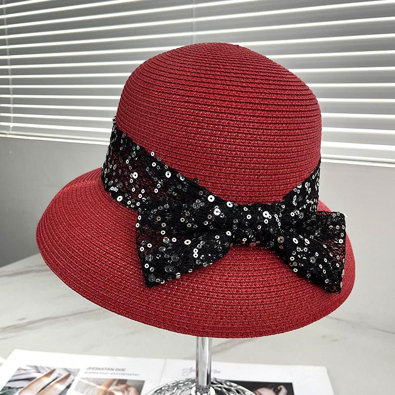 New Straw Hat Women's Spring Summer New Sweet Girl Photo Vacation Sunscreen Hat Sun Hat Seaside Straw Beach Hat