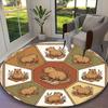 1pc Cozy Rural Leisure Capybara Scenes Rug, Comfortable Printed Home Round Carpet, Cozy Office Chair Rug