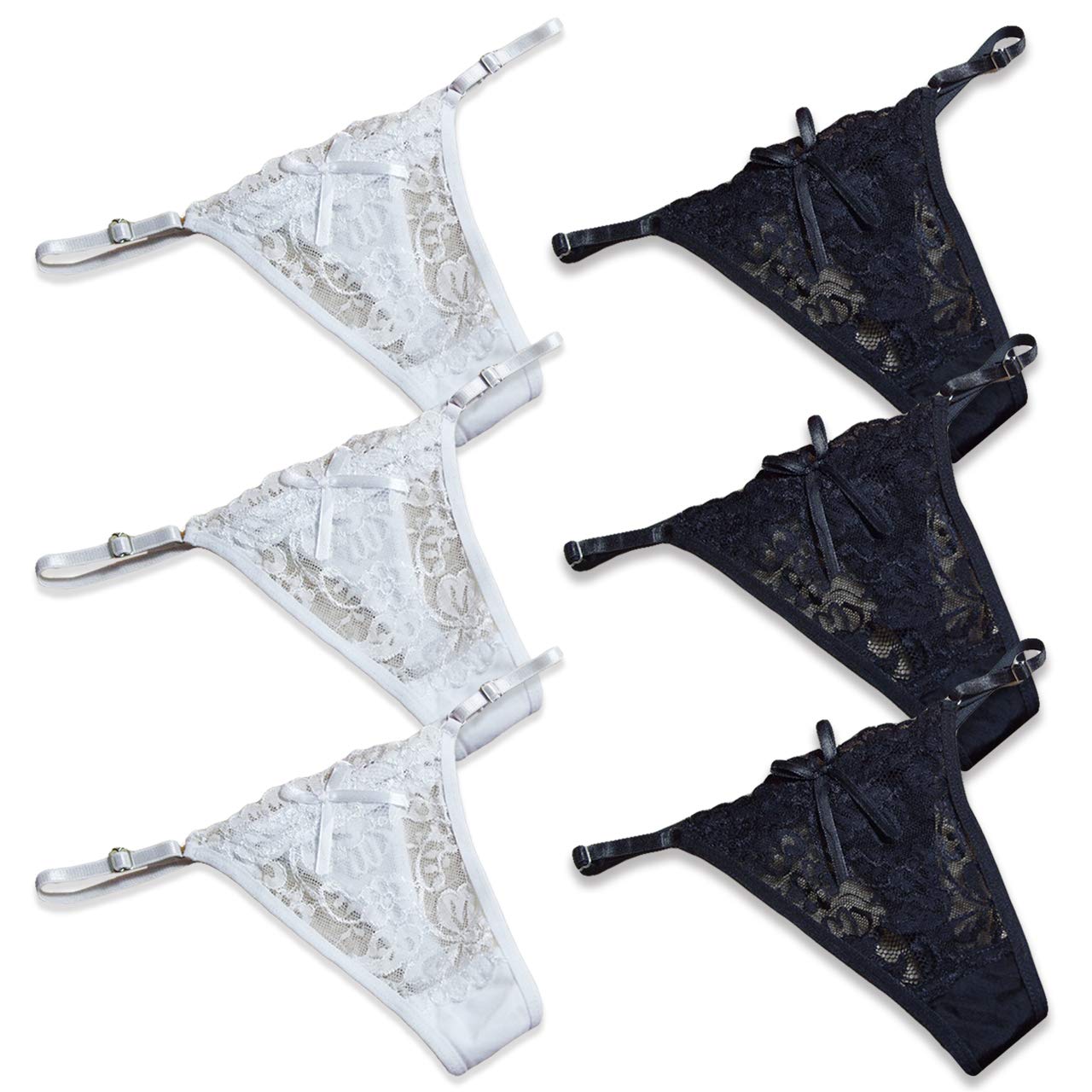 

CHROME CRANE Сексуальный комплект нижнего белья из 6 предметов Микс Черный и Женские Танга (L6S01) (W01. 2, Белый, Набор из 6 предметов)