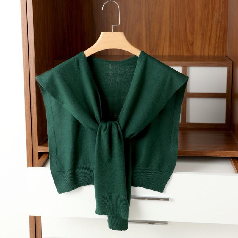 Spring and Autumn Air-conditioned Room Shoulder Small Shawl Knotted Knitted Knitted Sweater Wool Scarf Women