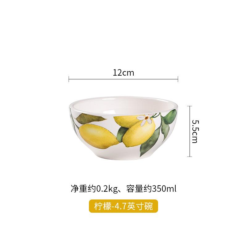Creative Hand-painted Relief Lemon Ceramic Plates, Soup Bowls, Fish Plates, Dessert Plates, Storage Jars, Irregular Tableware