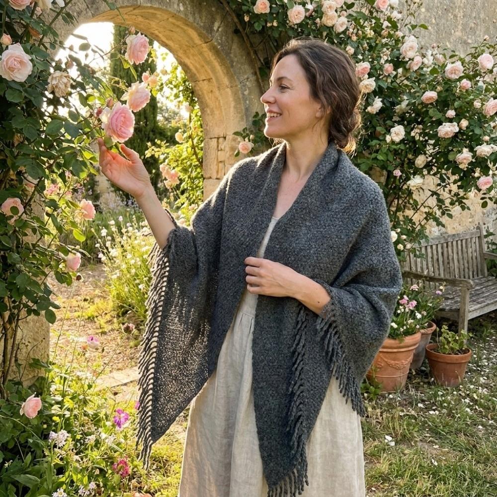 Warm Knitted Scarf Wool‑Blend Wrap Shawl Elegant Neck Warmer  Casual