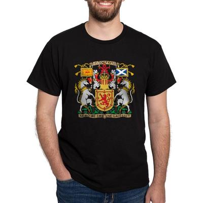 CafePress Schottland Wappen Dunkles T-Shirt Herren 100% Baumwolle, Klassisches Grafik Dunkles T-Shirt