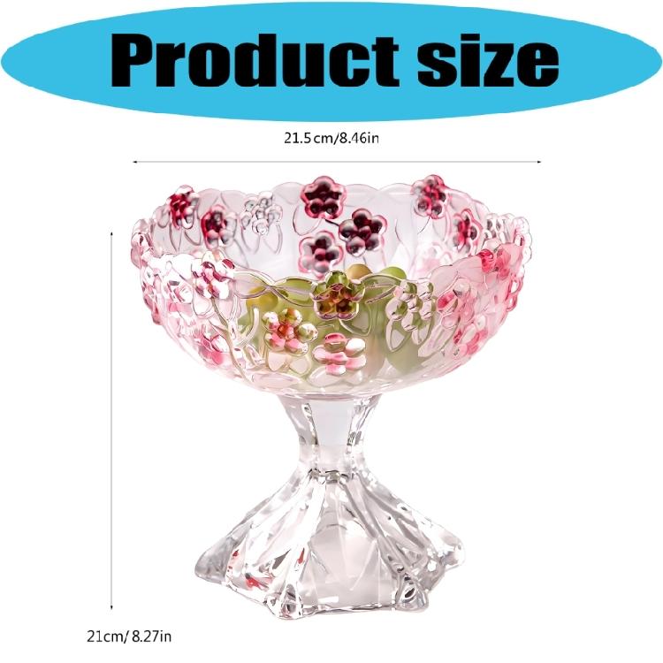 Modern High Legged Fruit Storage Organiser Tray Glass Multipurpose Candy Tray For Living Room Or Kitchen Use