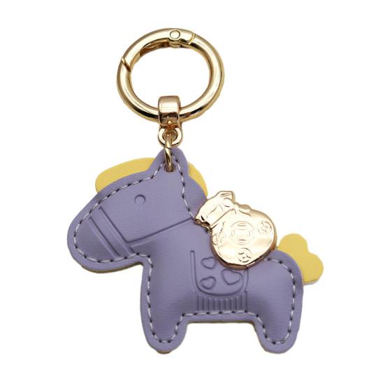 Horse Keychain Imitation Leather Cartoon Design Year of Horse Key Chain Bags Phones Cars Versatile Accessories