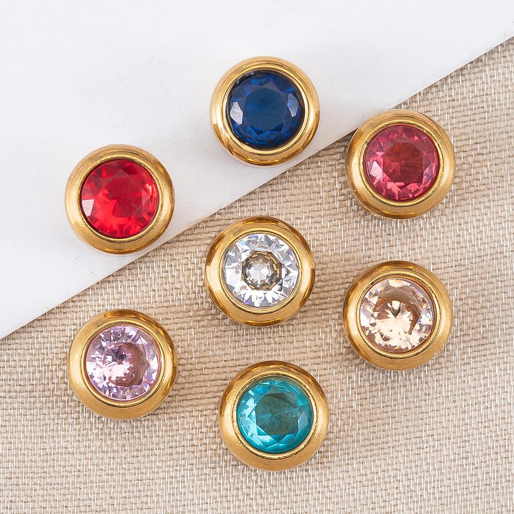 

10Pcs Multicolor Zircon Beads 6mm Stainless Steel Loose Spacer Bead Necklace Pendants for DIY Bracelet Jewelry Making Wholesale 6mm