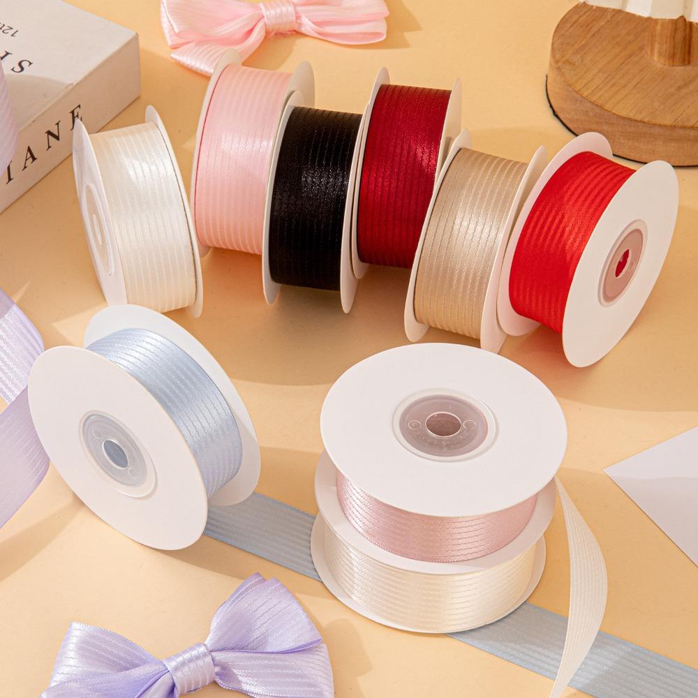 Stripe Pattern Satin Ribbons Solid Color DIY Ribbons New Fabric Ribbons Gift Wrapping