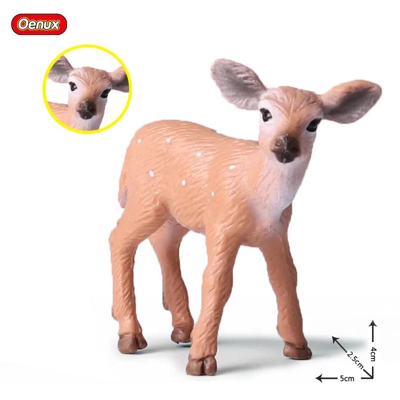 Oenux Forest Deer Animals Simulation Wild White-Tailed Elk Action Figures Moose Figurines Model Decoration Toy Kids Xmas Gift