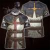 Tempelritter Grafik Vintage T-Shirt Die Rüstung 3D Druck Jungen Kinder Cosplay Kleidung Lustige T-Shirts Streetwear Rundhals Oberteile Herren