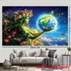 2D Flat HD Mother Earth Tapestry Polyester Fabric Wall Art for Living Room