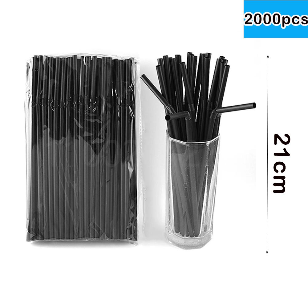 50-4800PCS Colorful & Black Drinking Kunststof Straws plastique Beverage Straw Milk Tea Bar Party Kitchen Accessories Wholesale