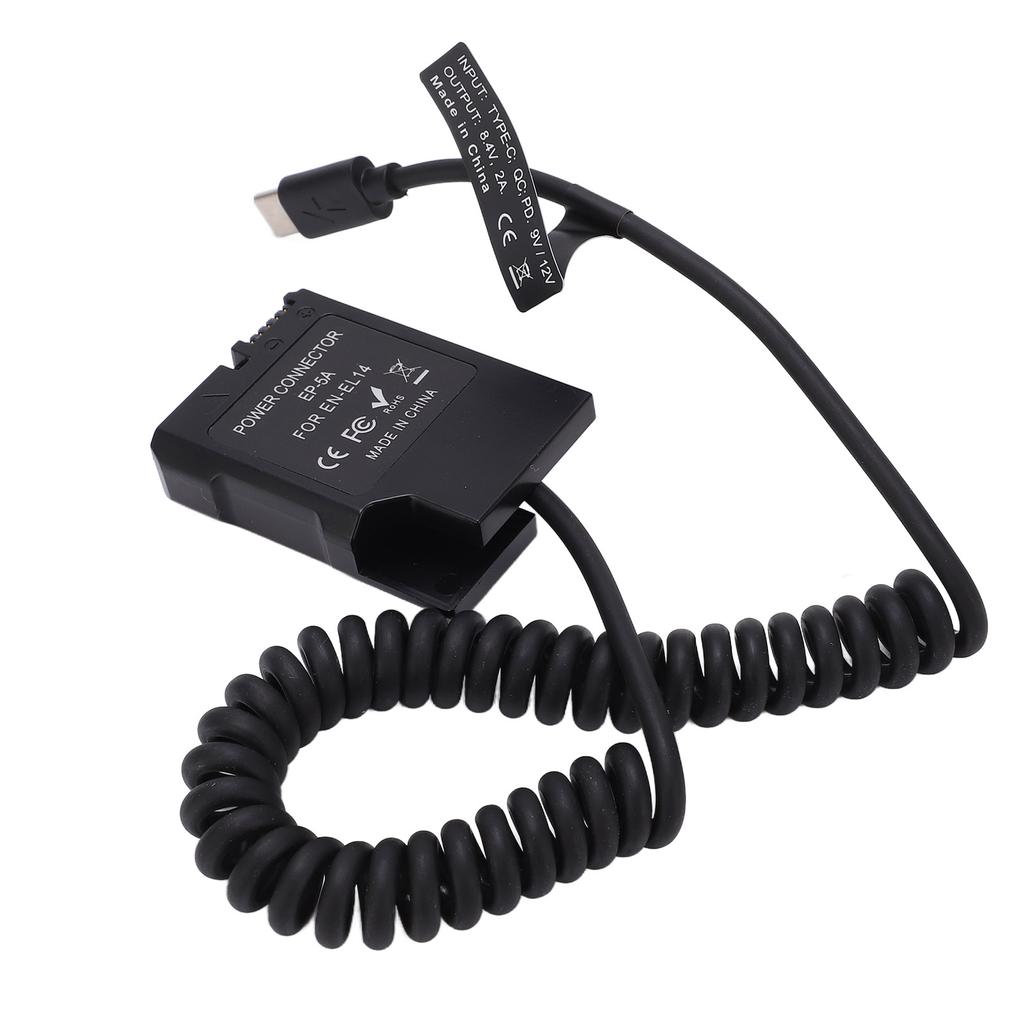 Type C Power Adapter DC Coupler ENEL14 Full Decoding Dummy Battery for Nikon D5600 D5500