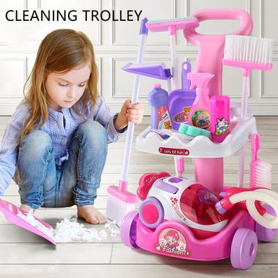 1 Box Plastic Children Simulation Cleaning  Toys  Set Pretend Play Develop Good Habits Vacuum