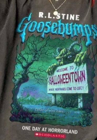 Koszulka Horror Park Goosebumps unisex wygodny luźny krój czysta bawełna wszechstronny casualowy styl gotycka koszulka oversize