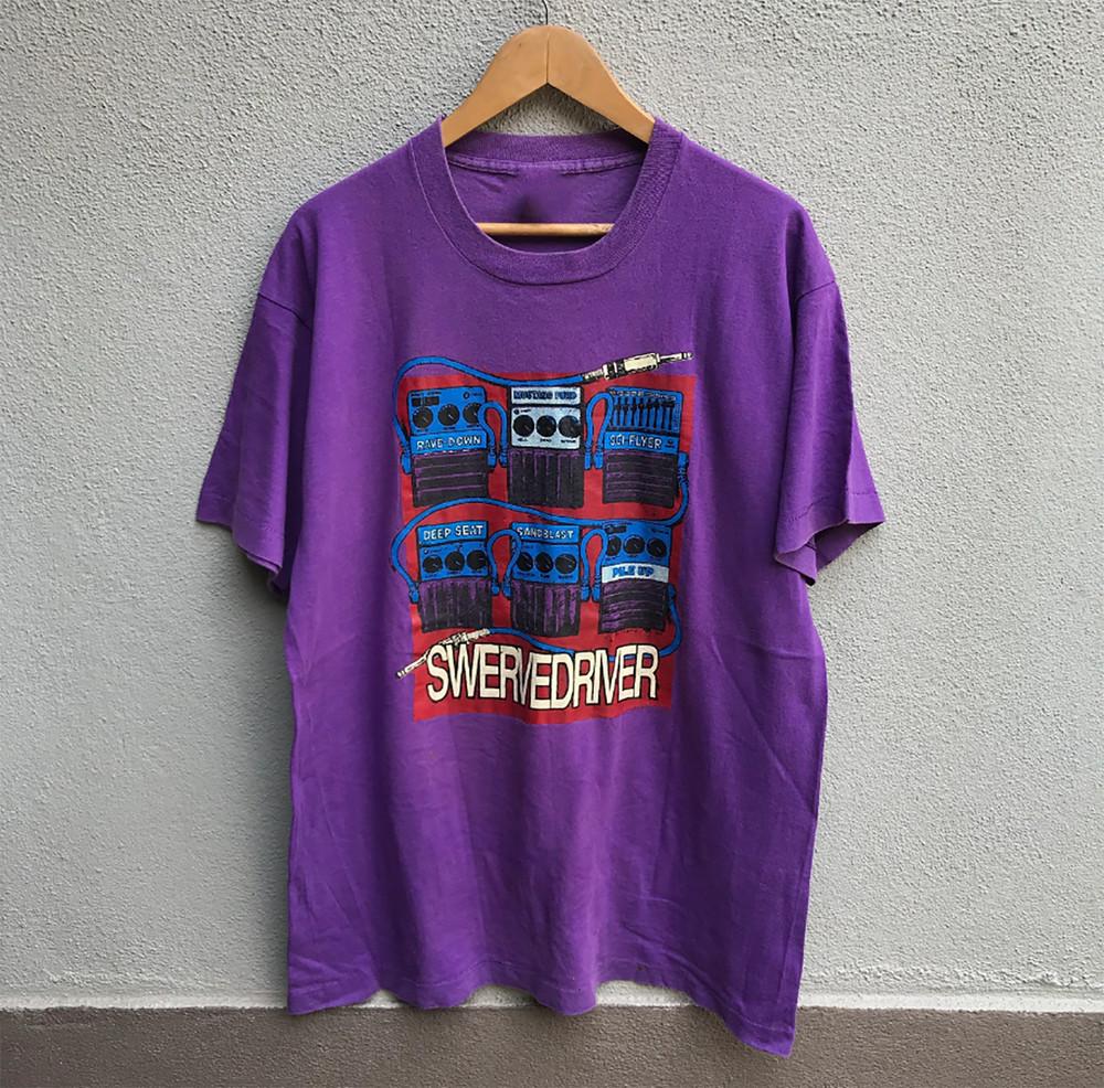 Винтажная редкая футболка 90-х группы SWERVEDRIVER Фиолетовая Все размеры S-5XL Футболка AL33 Унисекс L