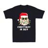 Christmas In July Funny Santa Hat Sunglasses Beach Summer Men's T-Shirt
