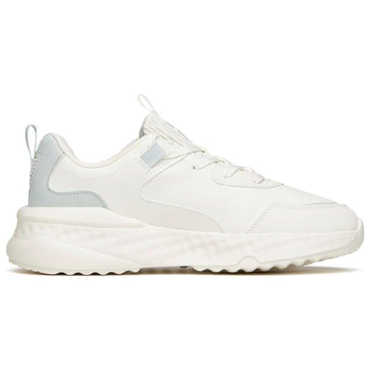 Anta Lifestyle Series Synthetic Leather Sneakers Wear-Resistant Low-Top Casual Shoes Women Sneakers White Green 122118843S-3