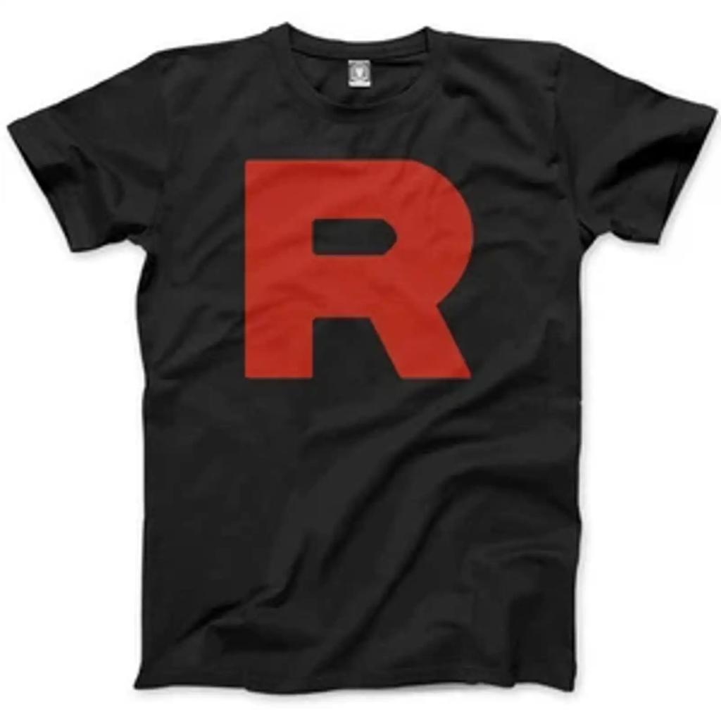 R Team Rocket Motto Anime Herren T Shirt Vintage Fashion Stylish Designer Clothes Unisex Slightly Versatile Comfortable
