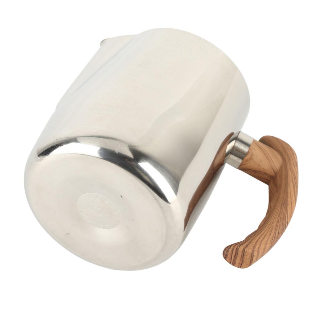Milk Frothing Cup Inner Scale 304 Stainless Steel Dripless Spout Coffee Steaming Pitcher with Handle Original Color