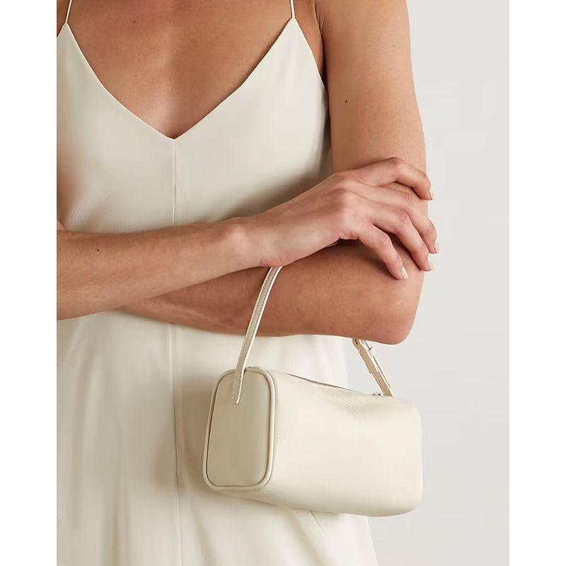 

90S Special-Interest Design round Bag Fancy Underarm Bag Women s Fashion Commuter s All-Matching Portable Handbag Crossbody Bag Creamy-white Complimentary Long Shoulder Strap
