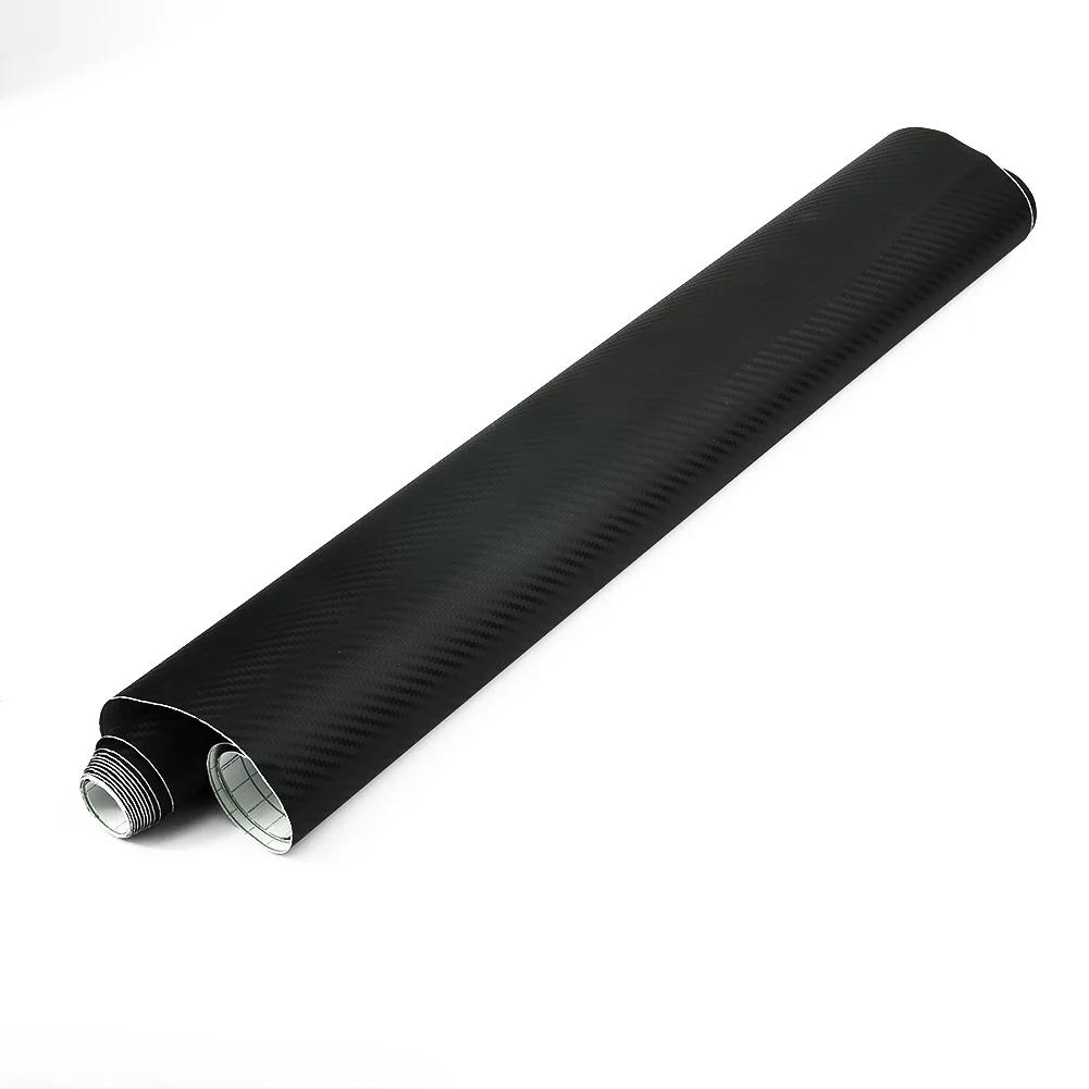 3D Car Film Sticker Decals Matt Black Vinyl Wrap 50x200cm Carbon Fiber Part Portable Replacement Replaces Sale Useful