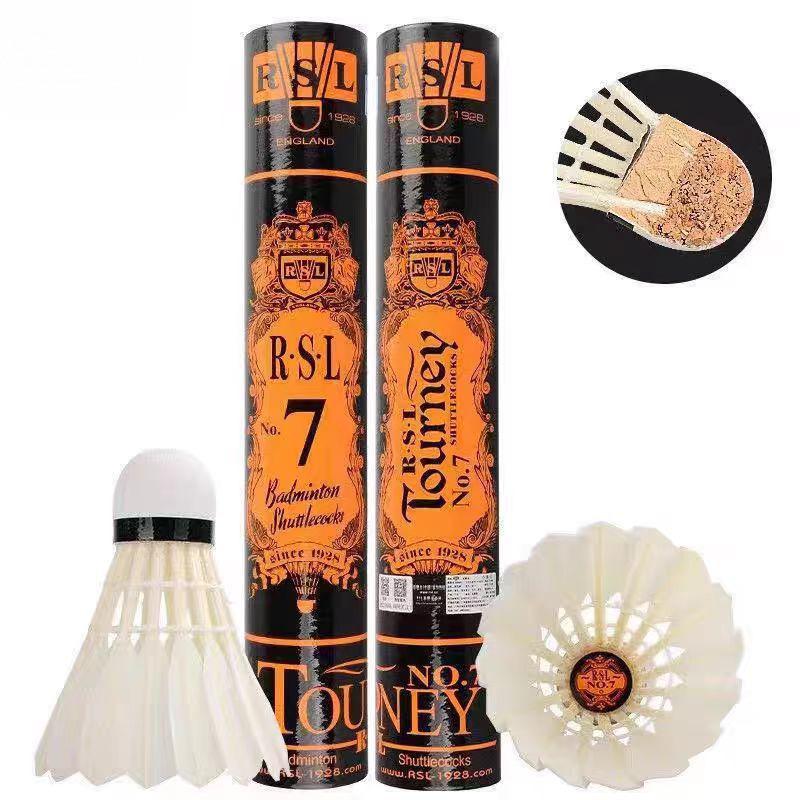 RSL No. 7 Durable Duck Feather Badminton Shuttlecocks 12-Pack for Training and Matches