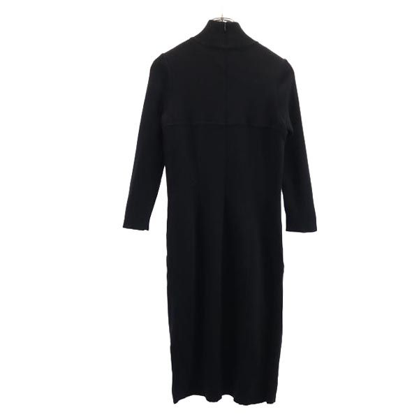 FOXEY Long Sleeve Knit One Piece 40 Black Series Back Zip Women Used