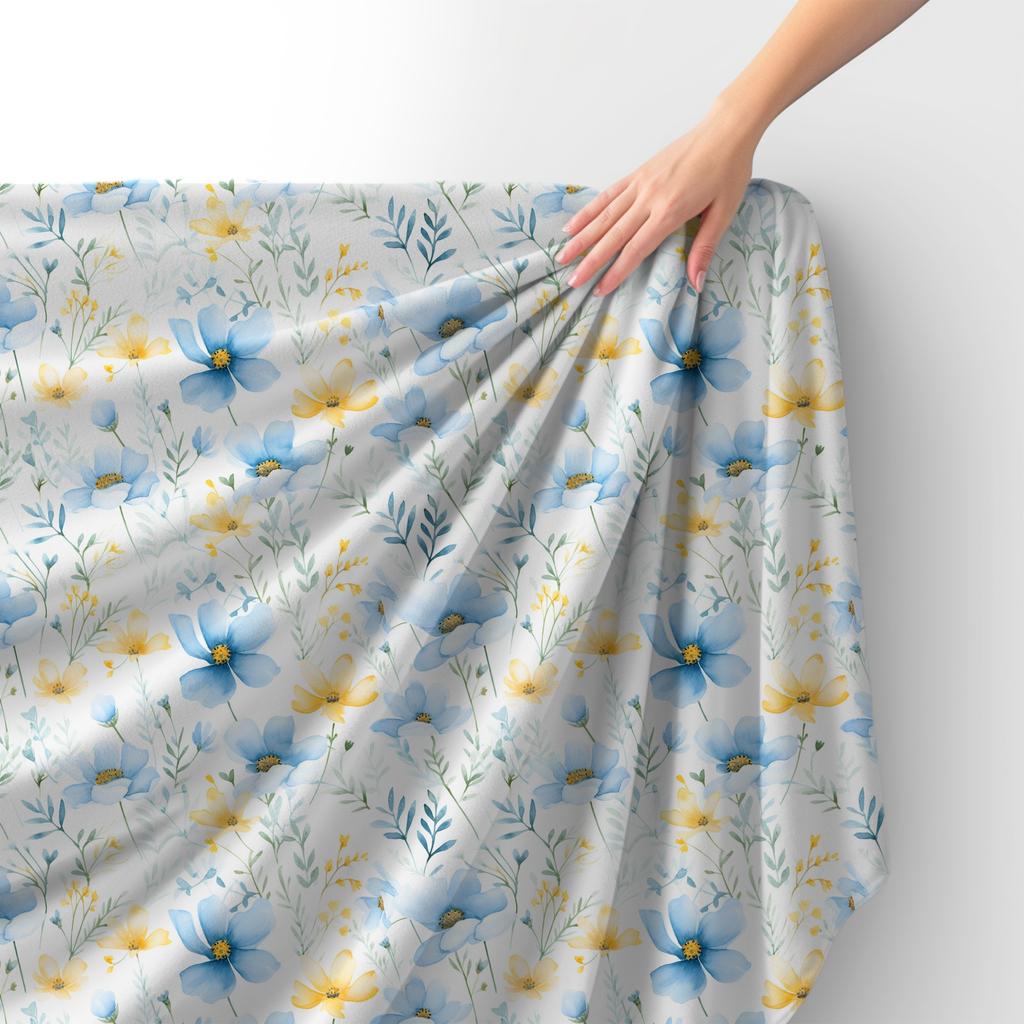Royal Samt Stoff Polyester Zum Nähen - Motiv Blumen - Rdx2692