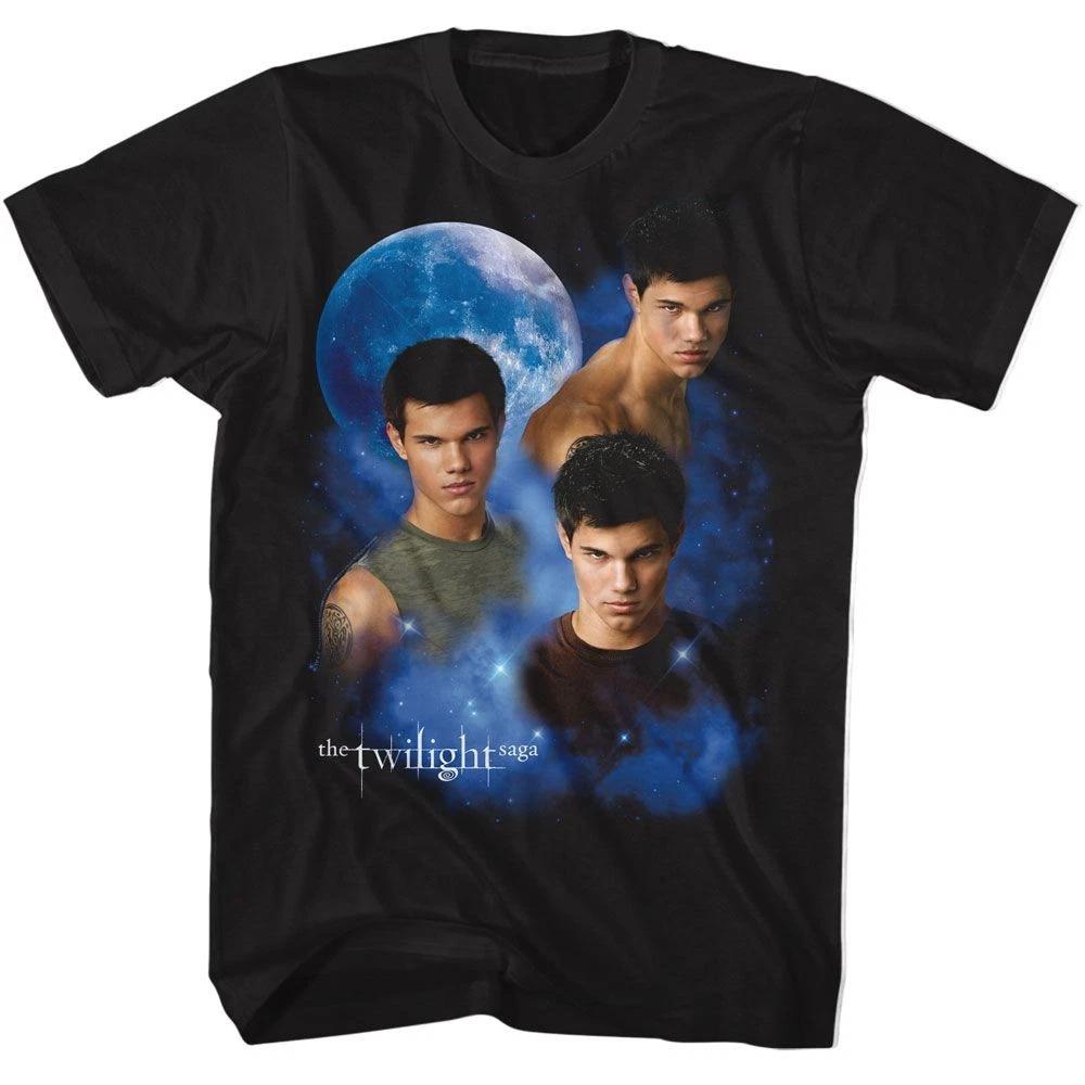 Twilight - Jacob And Moon - American Classics - Solid Black Short Sleeve T 100