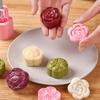 Hand Press Mooncake Mold Easy Demolding Clear Flower Stamps Food Grade for Home Baking Mid Autumn Festival DIY