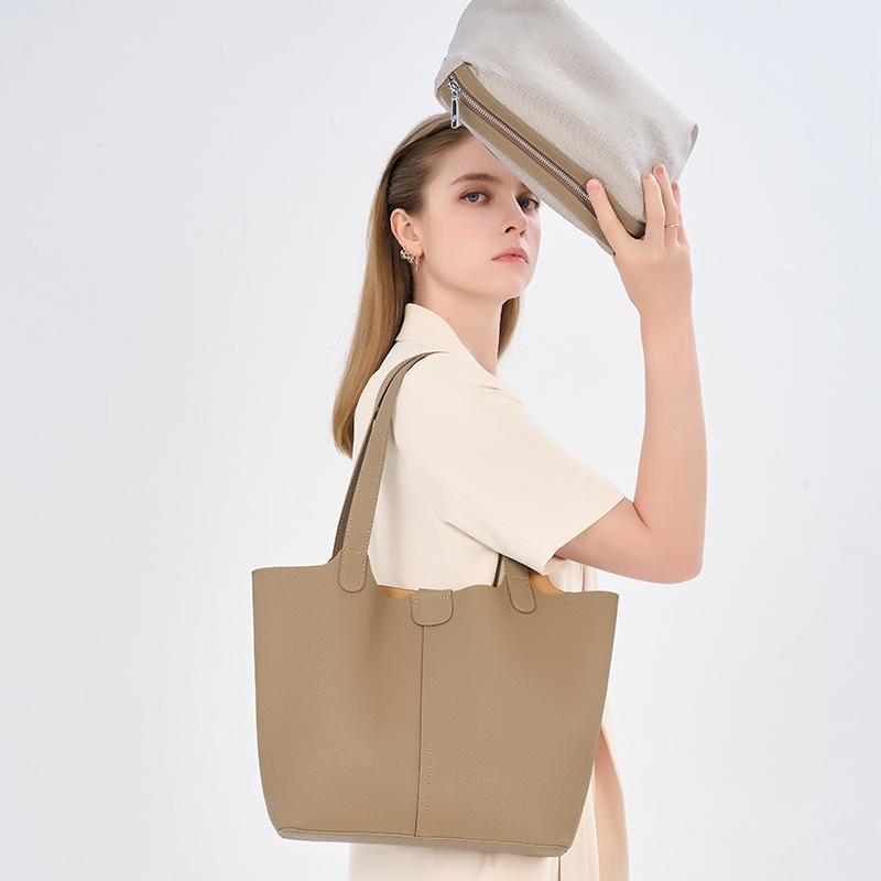 Ladies Cow Split Leather Bags Women Retro Cowhide Large Capacity Fashion Shoulder Bag Female Commuting Work Handbags for Lady